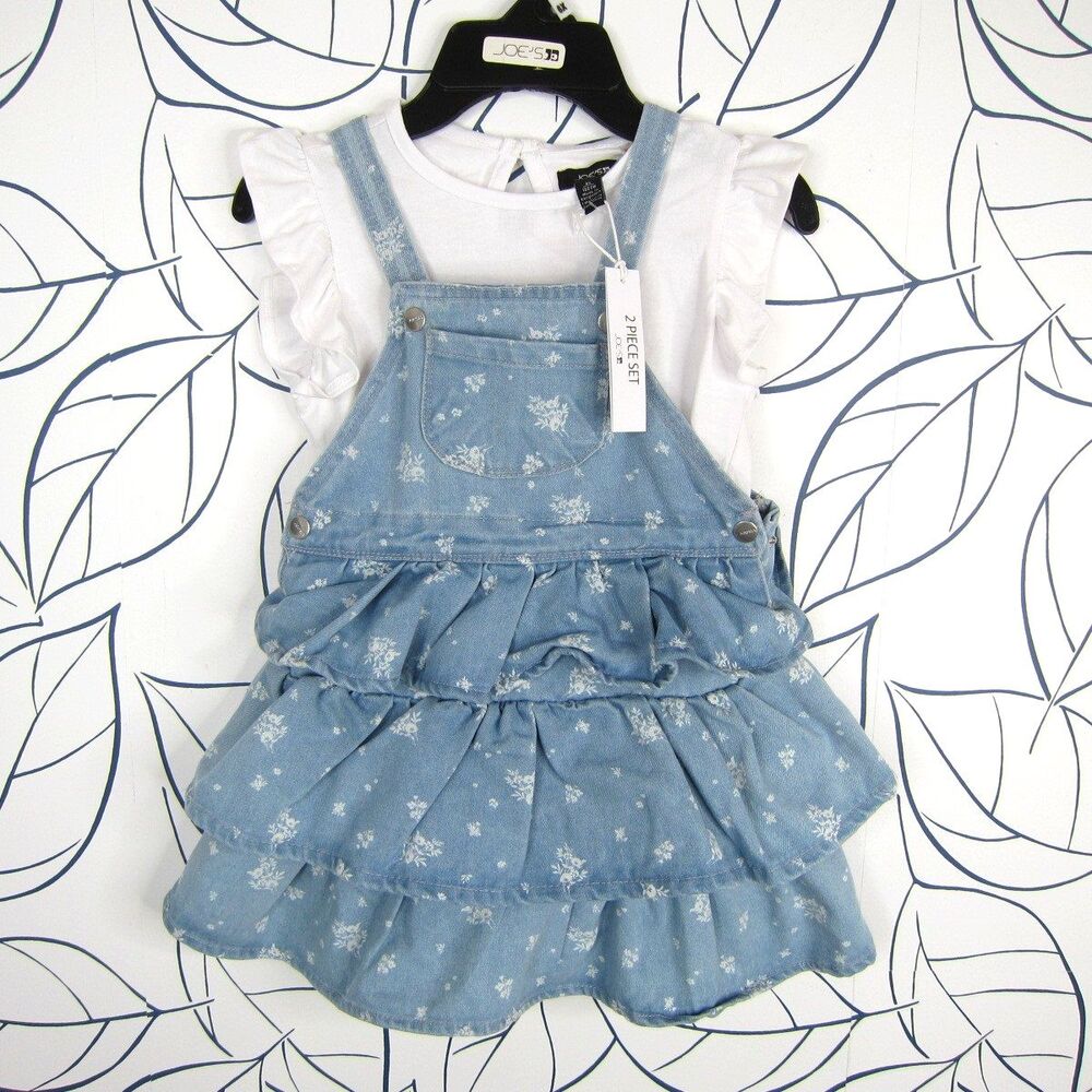 Joe’s Blue Denim Ruffle Bib Skirt Set Size 6X New!